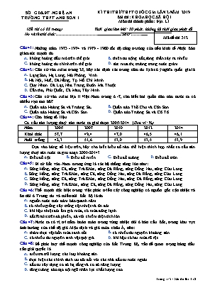 Đề thi thử THPT môn Địa lý Lớp 12 năm 2019 lần 2 - Mã đề 312 - Trường THPT Anh Sơn 1